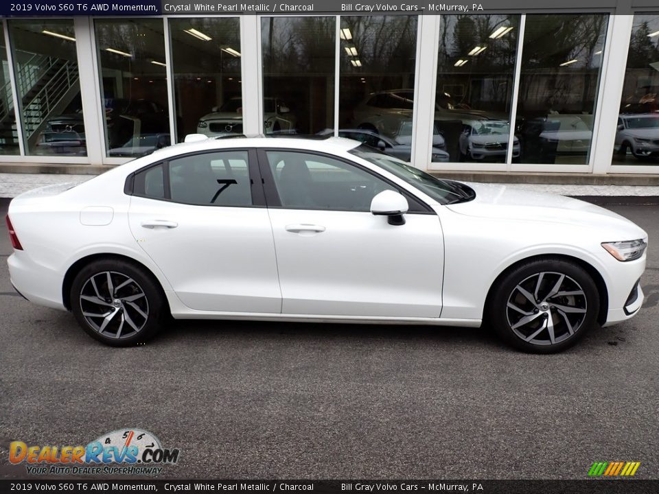 2019 Volvo S60 T6 AWD Momentum Crystal White Pearl Metallic / Charcoal Photo #2