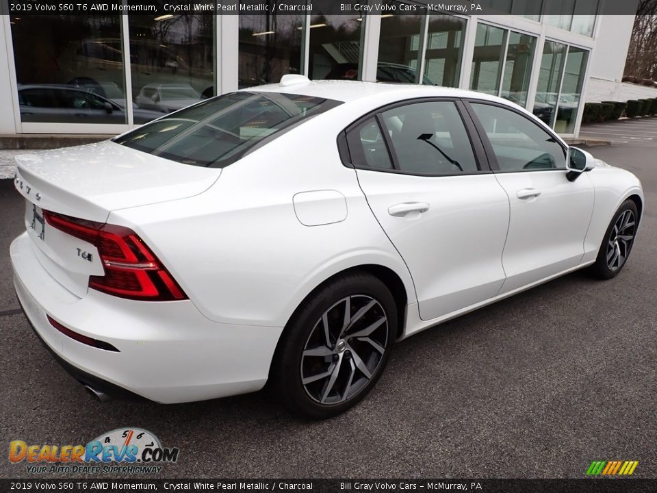 2019 Volvo S60 T6 AWD Momentum Crystal White Pearl Metallic / Charcoal Photo #3