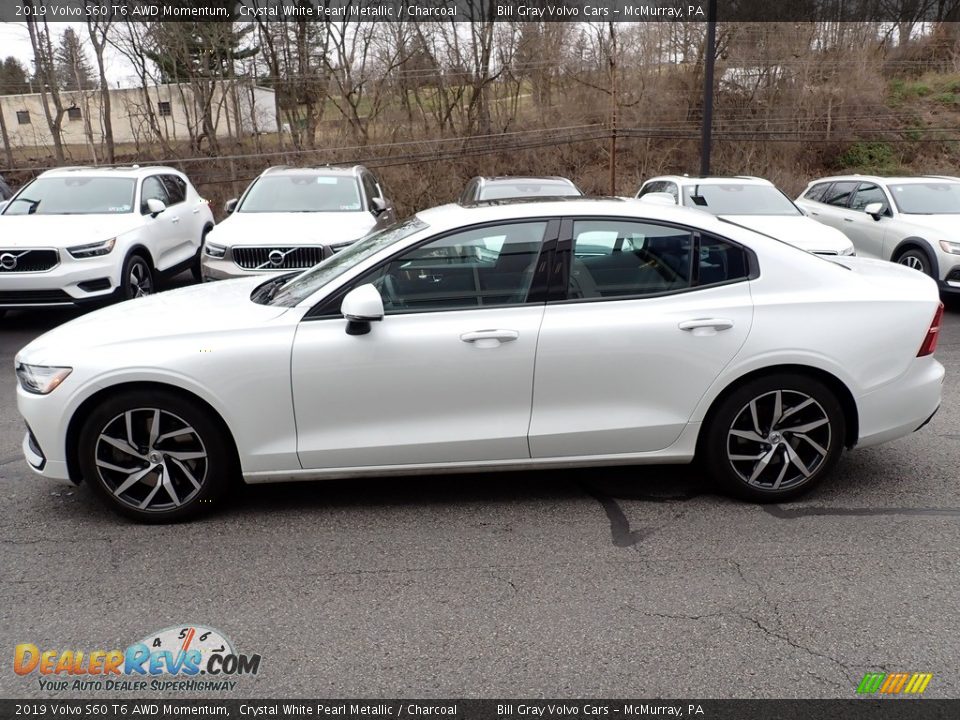 2019 Volvo S60 T6 AWD Momentum Crystal White Pearl Metallic / Charcoal Photo #7