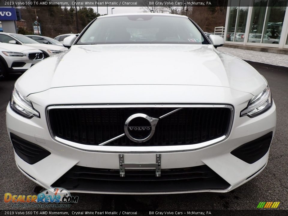 2019 Volvo S60 T6 AWD Momentum Crystal White Pearl Metallic / Charcoal Photo #9