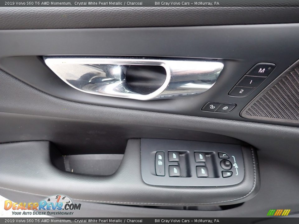 2019 Volvo S60 T6 AWD Momentum Crystal White Pearl Metallic / Charcoal Photo #14