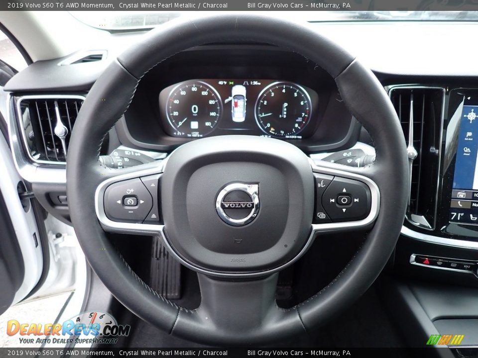 2019 Volvo S60 T6 AWD Momentum Steering Wheel Photo #19