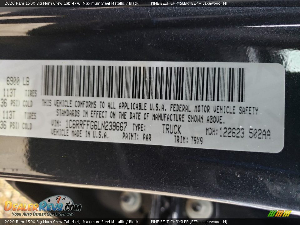 2020 Ram 1500 Big Horn Crew Cab 4x4 Maximum Steel Metallic / Black Photo #9