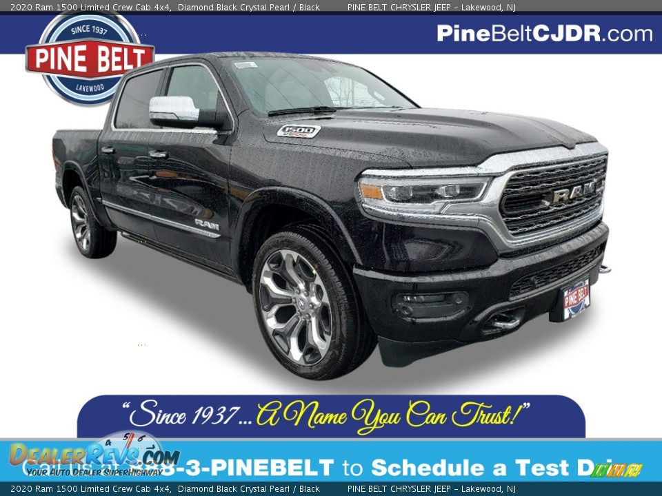 2020 Ram 1500 Limited Crew Cab 4x4 Diamond Black Crystal Pearl / Black Photo #1