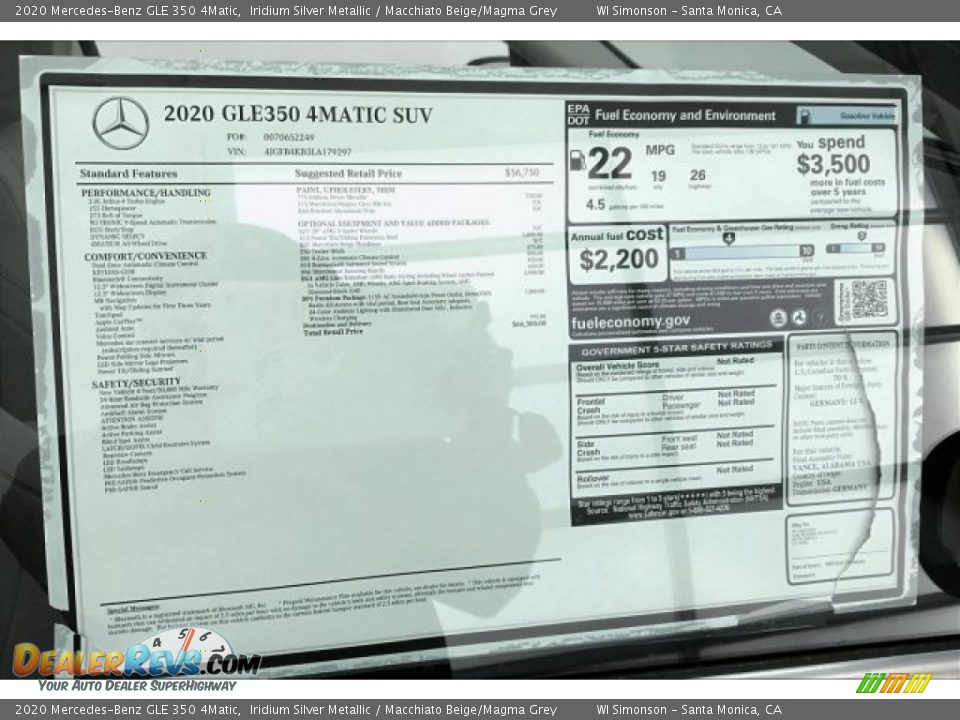 2020 Mercedes-Benz GLE 350 4Matic Iridium Silver Metallic / Macchiato Beige/Magma Grey Photo #10