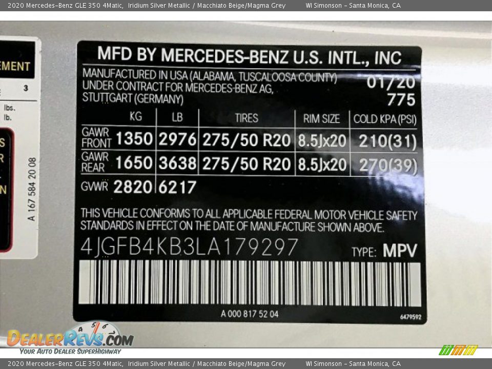 2020 Mercedes-Benz GLE 350 4Matic Iridium Silver Metallic / Macchiato Beige/Magma Grey Photo #11