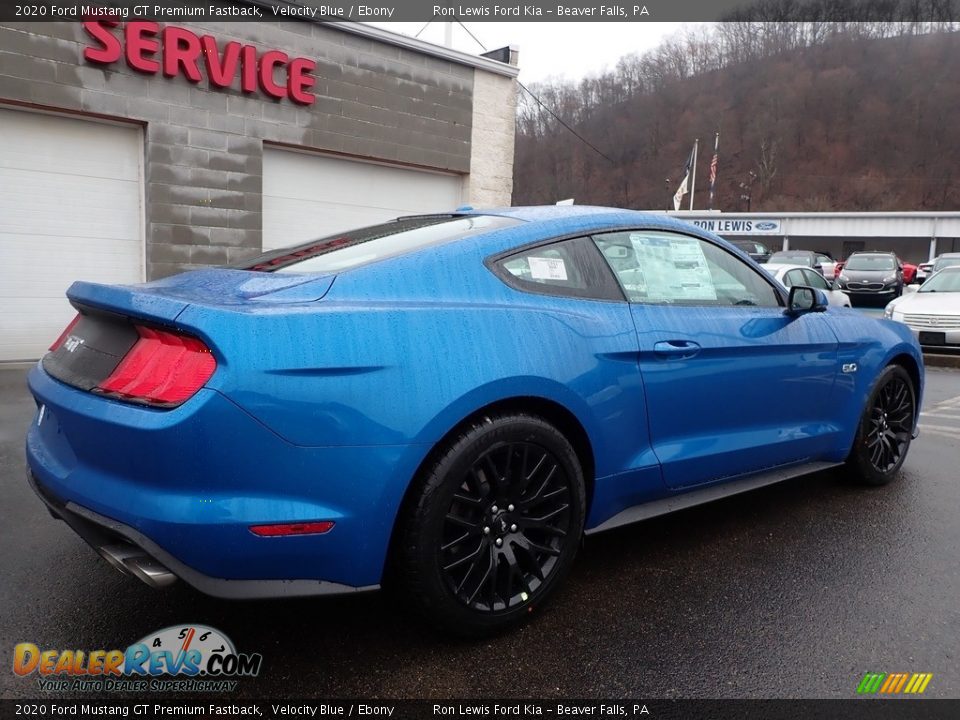 2020 Ford Mustang GT Premium Fastback Velocity Blue / Ebony Photo #2