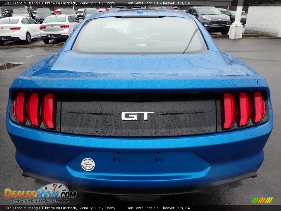 2020 Ford Mustang GT Premium Fastback Velocity Blue / Ebony Photo #3