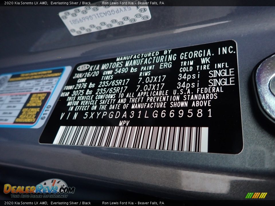 2020 Kia Sorento LX AWD Everlasting Silver / Black Photo #11