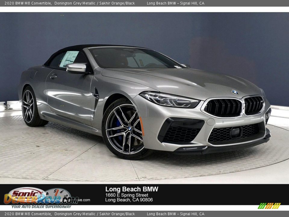 2020 BMW M8 Convertible Donington Grey Metallic / Sakhir Orange/Black Photo #1