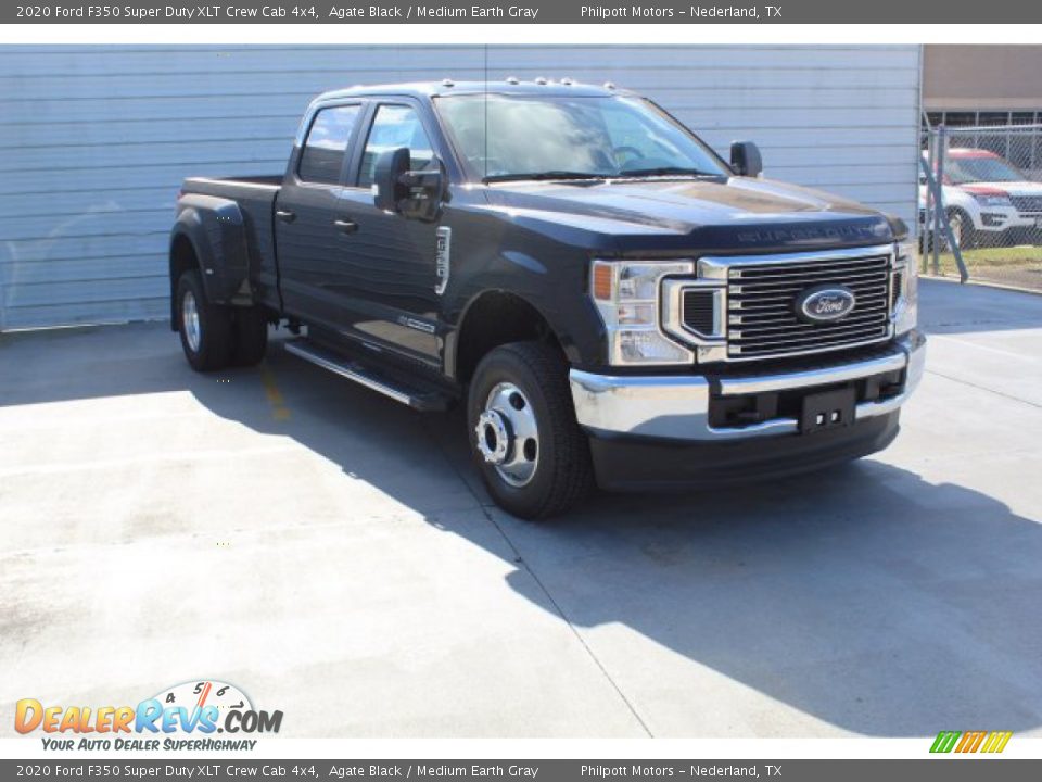 2020 Ford F350 Super Duty XLT Crew Cab 4x4 Agate Black / Medium Earth Gray Photo #2