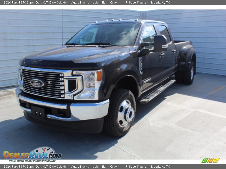 2020 Ford F350 Super Duty XLT Crew Cab 4x4 Agate Black / Medium Earth Gray Photo #4