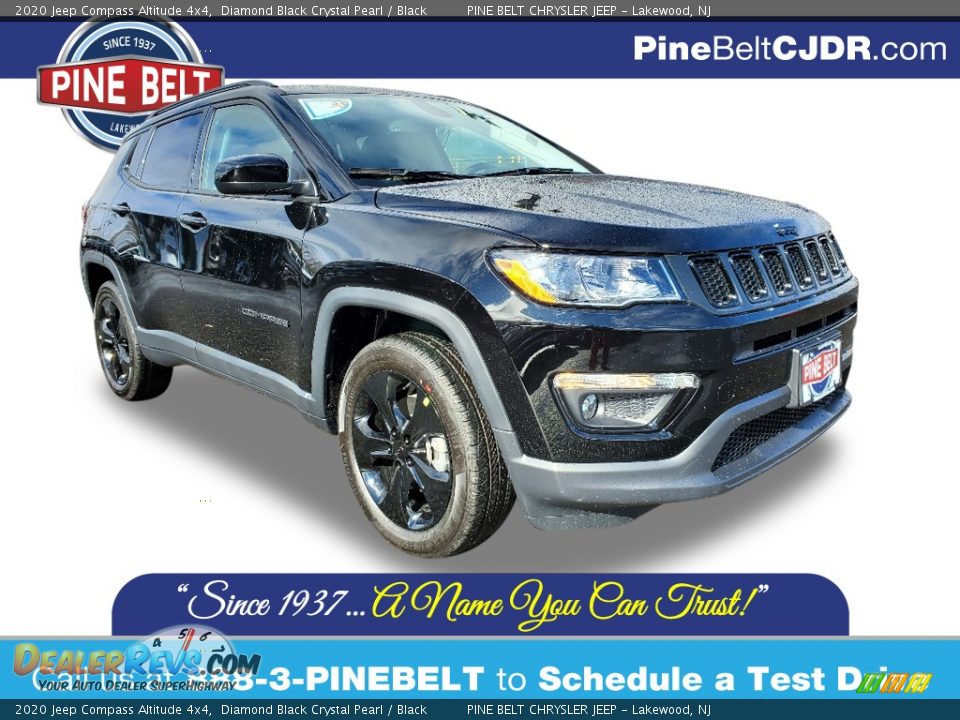 2020 Jeep Compass Altitude 4x4 Diamond Black Crystal Pearl / Black Photo #1