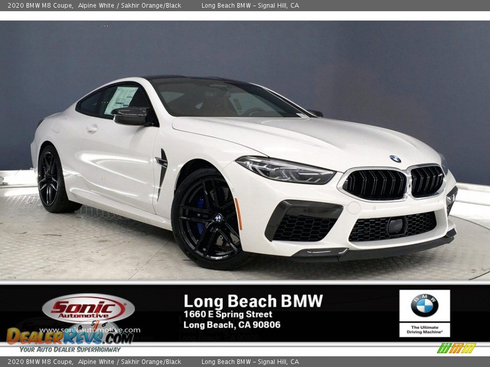 2020 BMW M8 Coupe Alpine White / Sakhir Orange/Black Photo #1