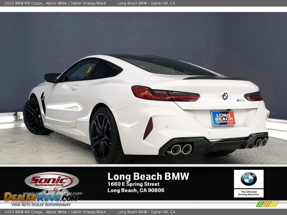 2020 BMW M8 Coupe Alpine White / Sakhir Orange/Black Photo #2