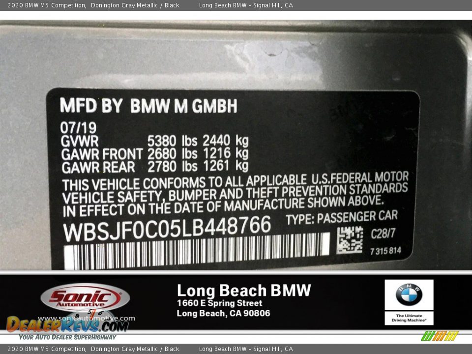 2020 BMW M5 Competition Donington Gray Metallic / Black Photo #11