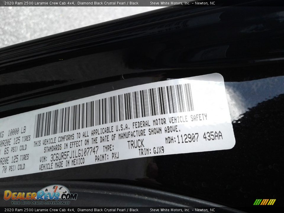 2020 Ram 2500 Laramie Crew Cab 4x4 Diamond Black Crystal Pearl / Black Photo #35