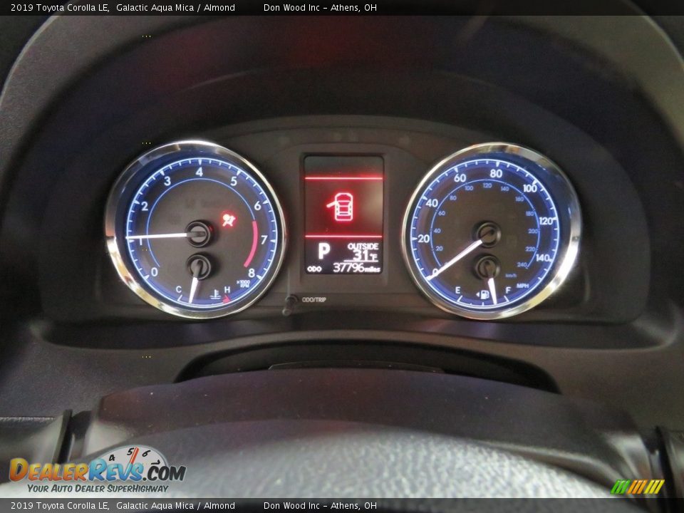 2019 Toyota Corolla LE Galactic Aqua Mica / Almond Photo #27