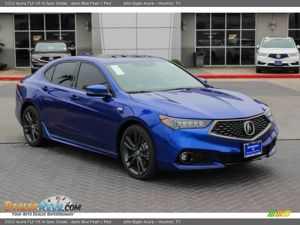 2020 Acura TLX V6 A-Spec Sedan Apex Blue Pearl / Red Photo #2