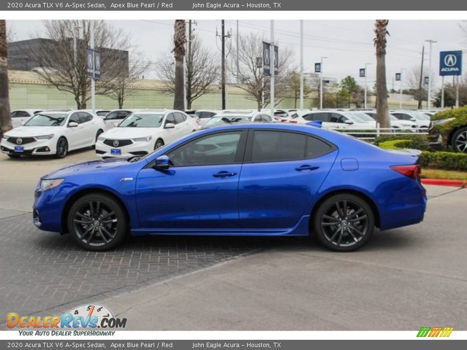 2020 Acura TLX V6 A-Spec Sedan Apex Blue Pearl / Red Photo #5