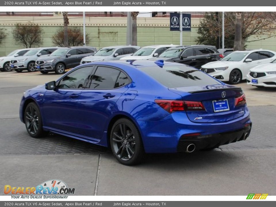 2020 Acura TLX V6 A-Spec Sedan Apex Blue Pearl / Red Photo #6