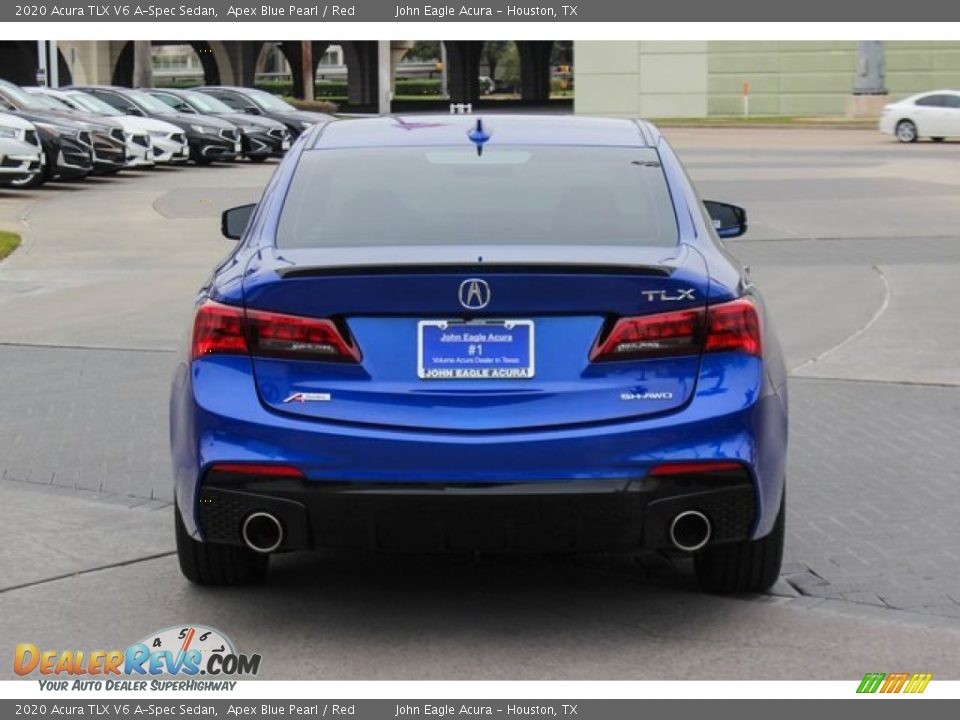 2020 Acura TLX V6 A-Spec Sedan Apex Blue Pearl / Red Photo #7