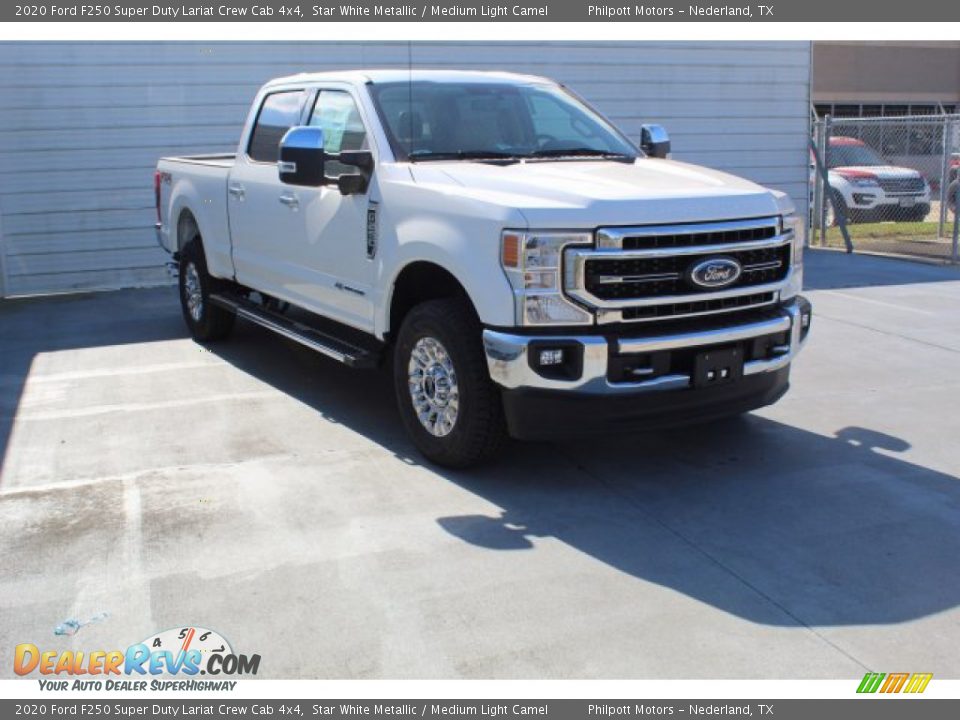 2020 Ford F250 Super Duty Lariat Crew Cab 4x4 Star White Metallic / Medium Light Camel Photo #2