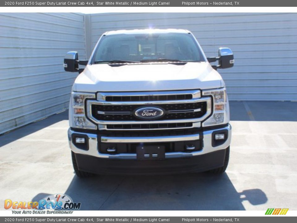 2020 Ford F250 Super Duty Lariat Crew Cab 4x4 Star White Metallic / Medium Light Camel Photo #3