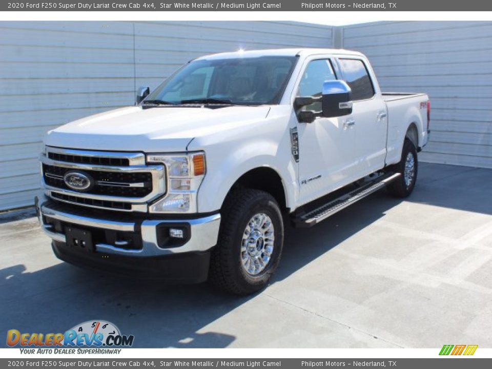 2020 Ford F250 Super Duty Lariat Crew Cab 4x4 Star White Metallic / Medium Light Camel Photo #4