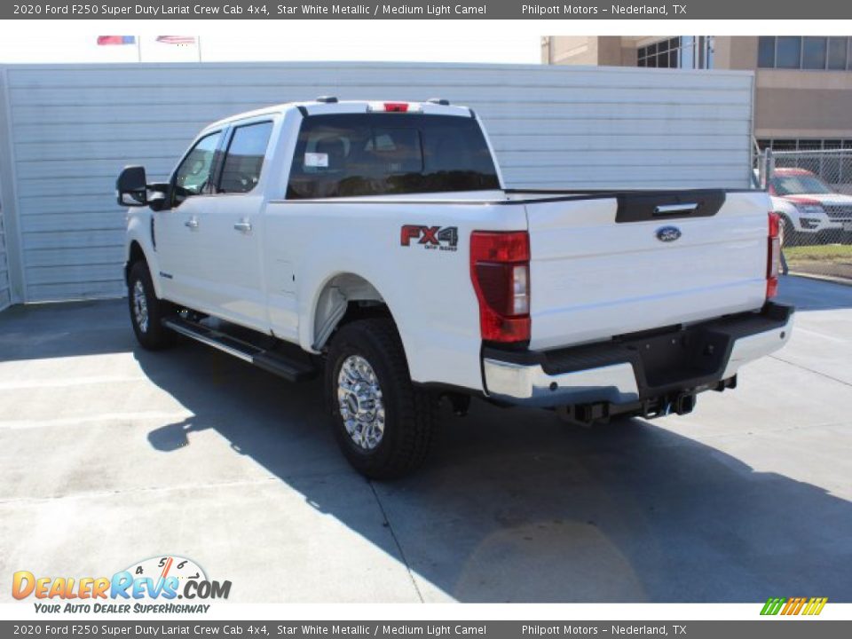 2020 Ford F250 Super Duty Lariat Crew Cab 4x4 Star White Metallic / Medium Light Camel Photo #6