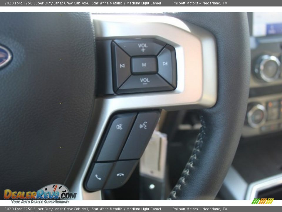 2020 Ford F250 Super Duty Lariat Crew Cab 4x4 Star White Metallic / Medium Light Camel Photo #12