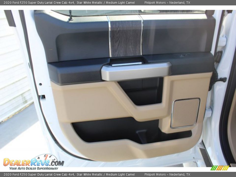 2020 Ford F250 Super Duty Lariat Crew Cab 4x4 Star White Metallic / Medium Light Camel Photo #18