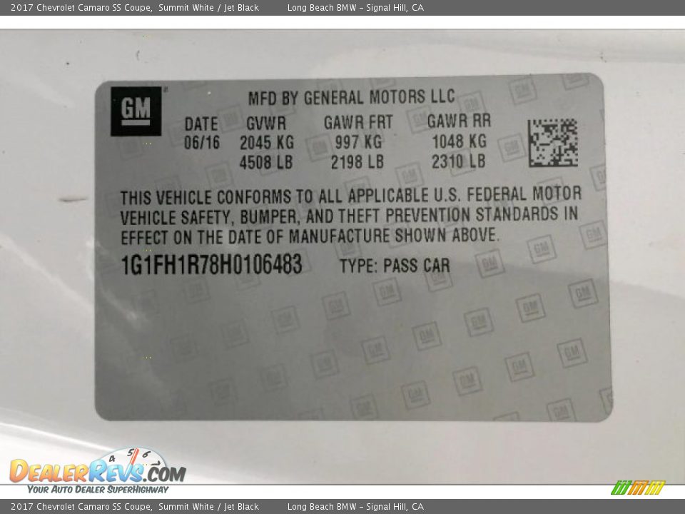 2017 Chevrolet Camaro SS Coupe Summit White / Jet Black Photo #19