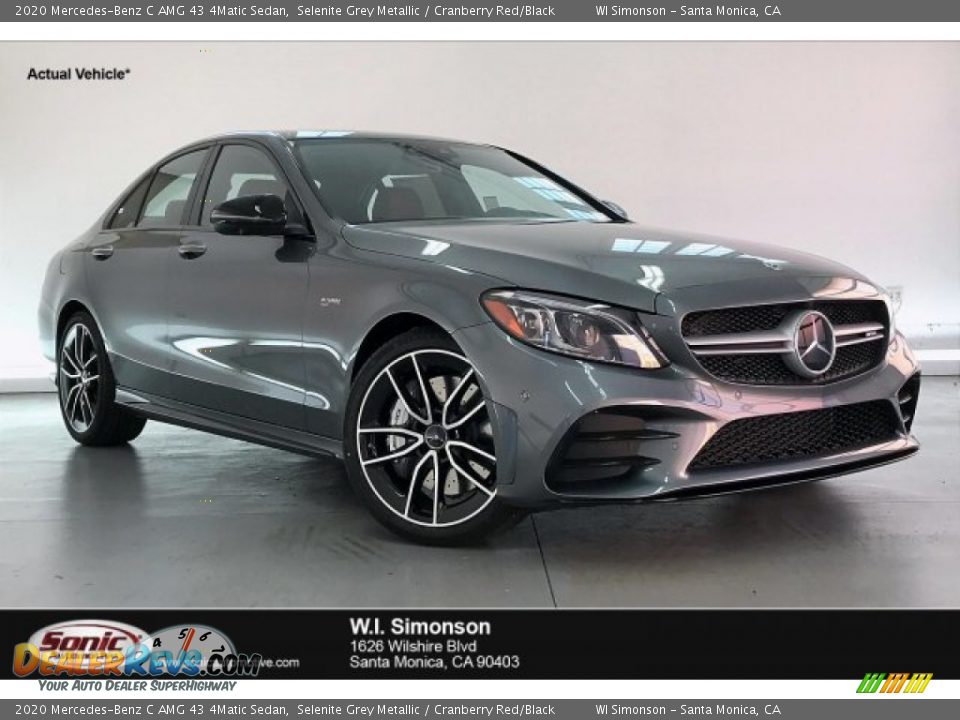 2020 Mercedes-Benz C AMG 43 4Matic Sedan Selenite Grey Metallic / Cranberry Red/Black Photo #1