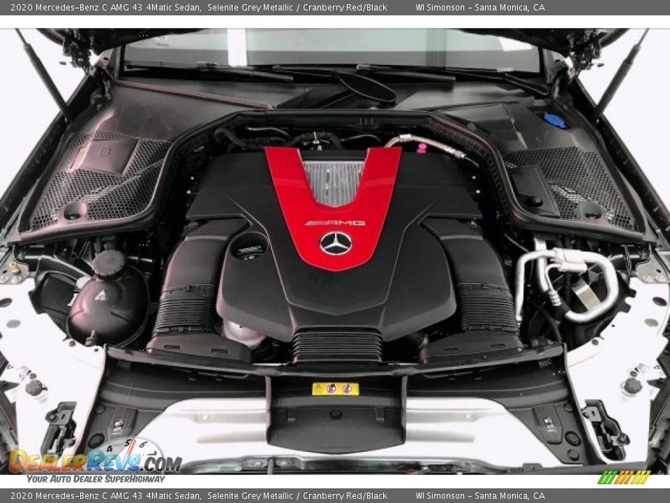 2020 Mercedes-Benz C AMG 43 4Matic Sedan Selenite Grey Metallic / Cranberry Red/Black Photo #9