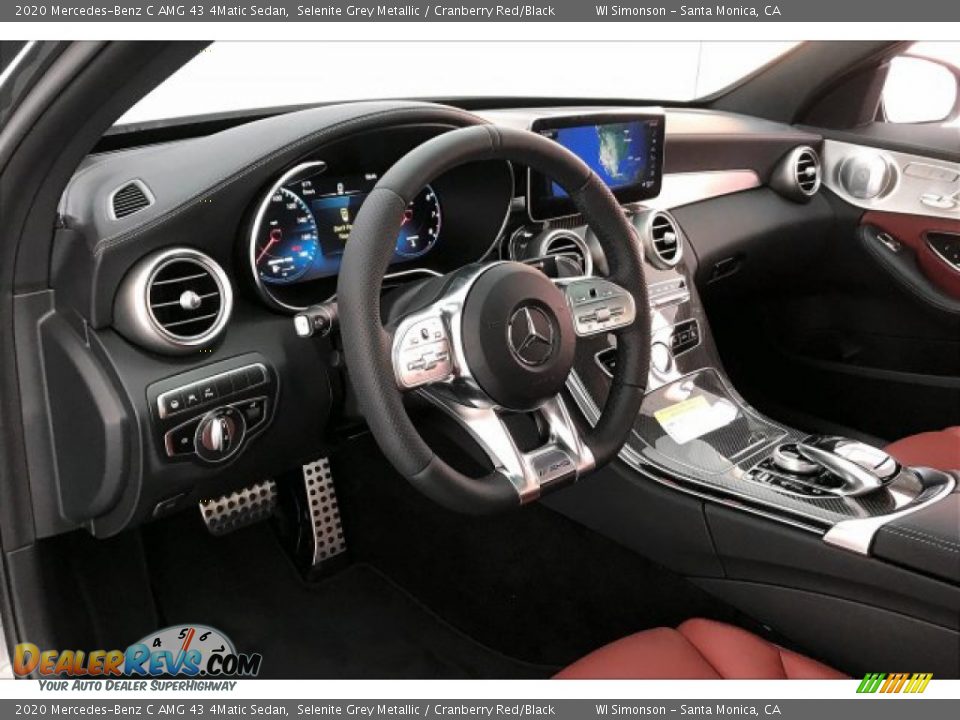 2020 Mercedes-Benz C AMG 43 4Matic Sedan Selenite Grey Metallic / Cranberry Red/Black Photo #22