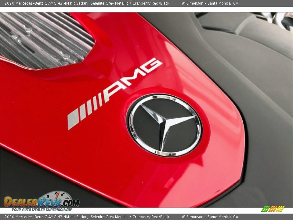 2020 Mercedes-Benz C AMG 43 4Matic Sedan Selenite Grey Metallic / Cranberry Red/Black Photo #31