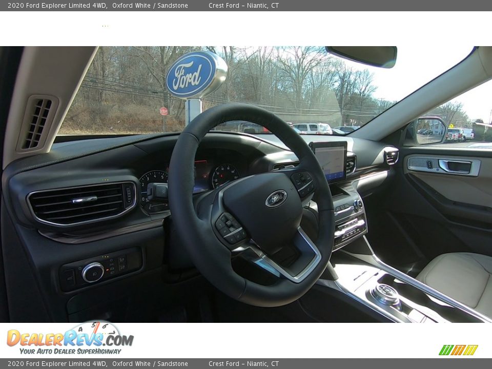 2020 Ford Explorer Limited 4WD Oxford White / Sandstone Photo #10
