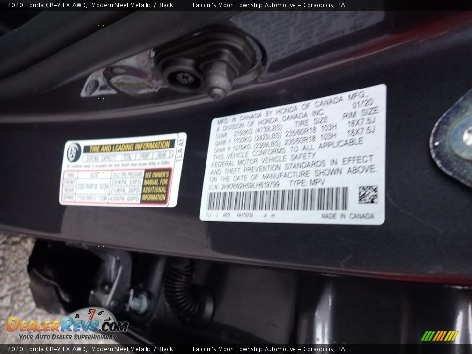 2020 Honda CR-V EX AWD Modern Steel Metallic / Black Photo #12