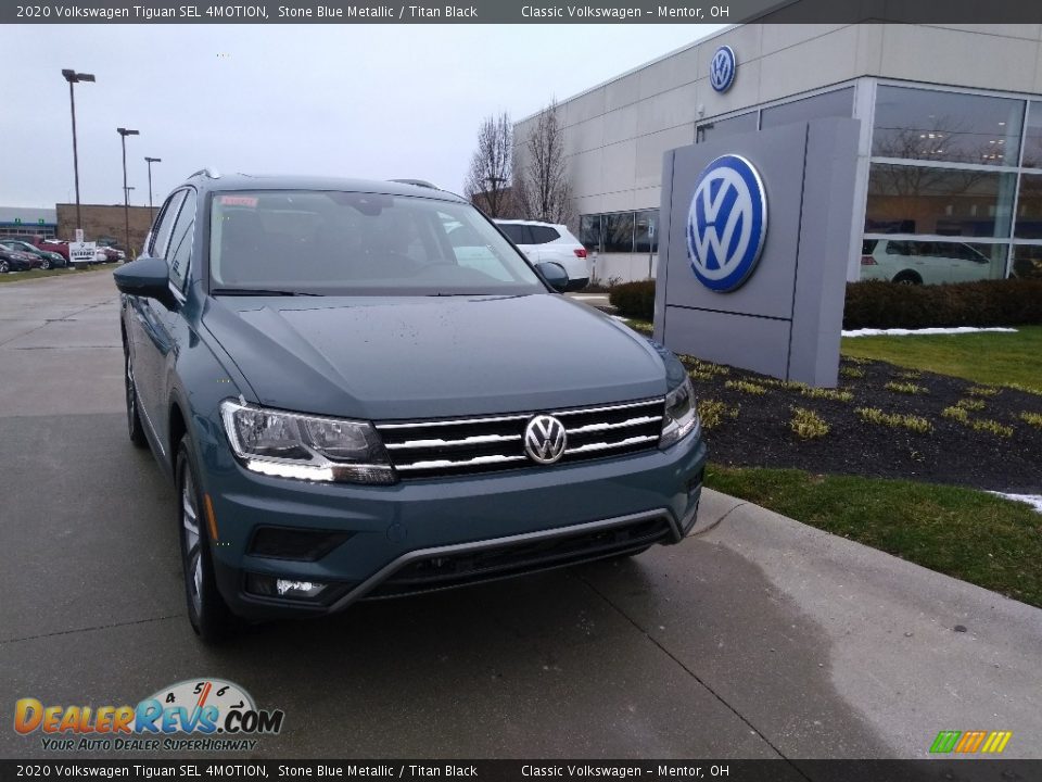 2020 Volkswagen Tiguan SEL 4MOTION Stone Blue Metallic / Titan Black Photo #1