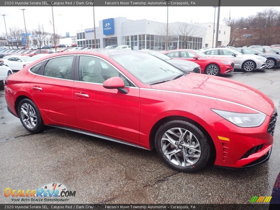 2020 Hyundai Sonata SEL Calypso Red / Dark Gray Photo #3