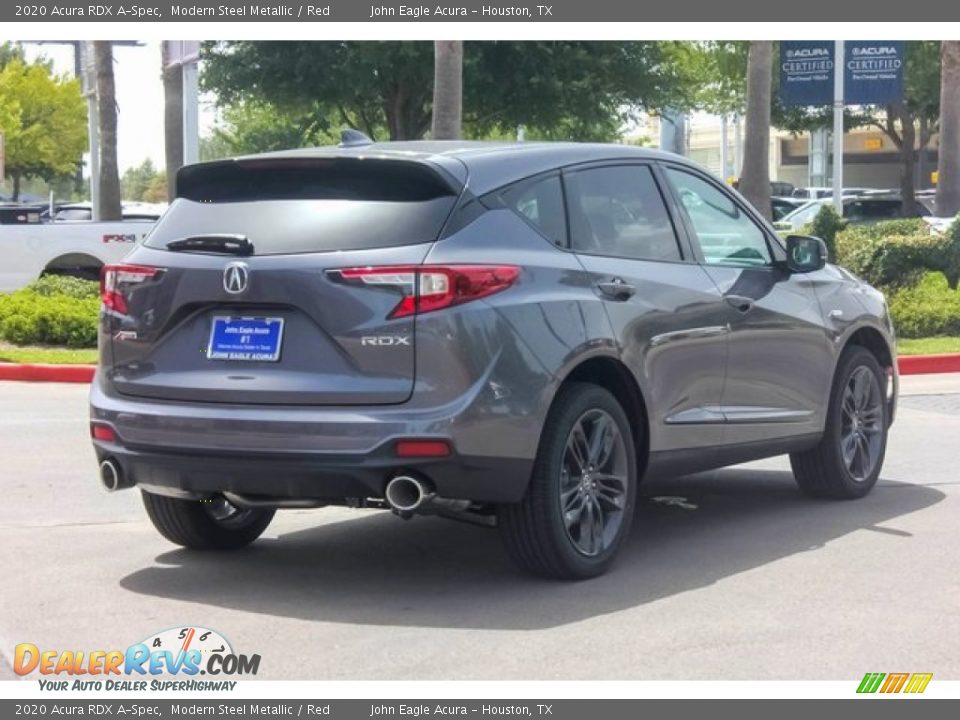 2020 Acura RDX A-Spec Modern Steel Metallic / Red Photo #7