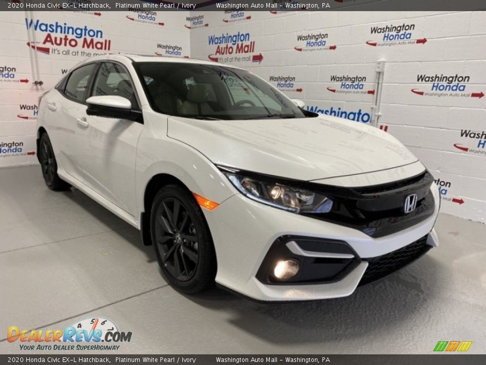 2020 Honda Civic EX-L Hatchback Platinum White Pearl / Ivory Photo #2