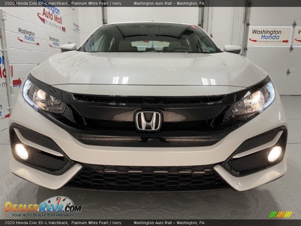 2020 Honda Civic EX-L Hatchback Platinum White Pearl / Ivory Photo #3