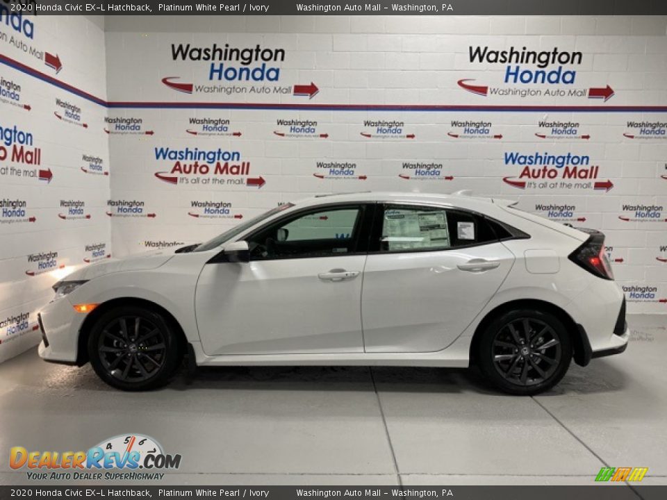 2020 Honda Civic EX-L Hatchback Platinum White Pearl / Ivory Photo #5