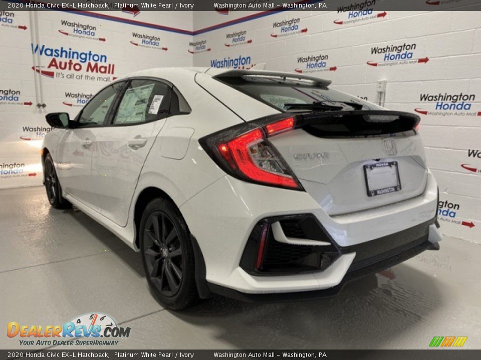 2020 Honda Civic EX-L Hatchback Platinum White Pearl / Ivory Photo #6