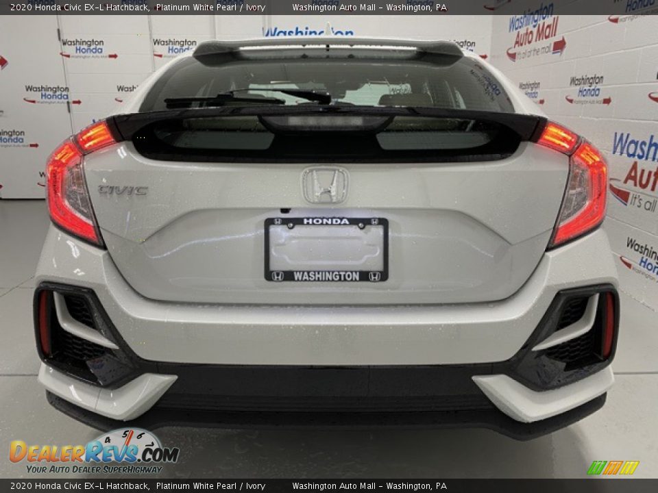2020 Honda Civic EX-L Hatchback Platinum White Pearl / Ivory Photo #7