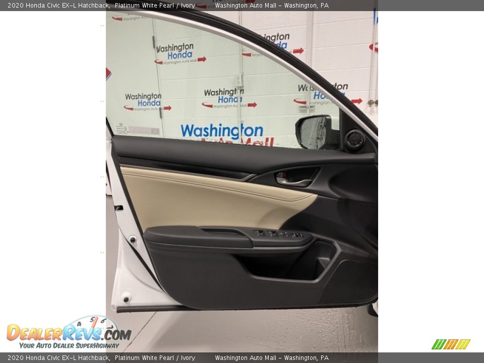 2020 Honda Civic EX-L Hatchback Platinum White Pearl / Ivory Photo #10