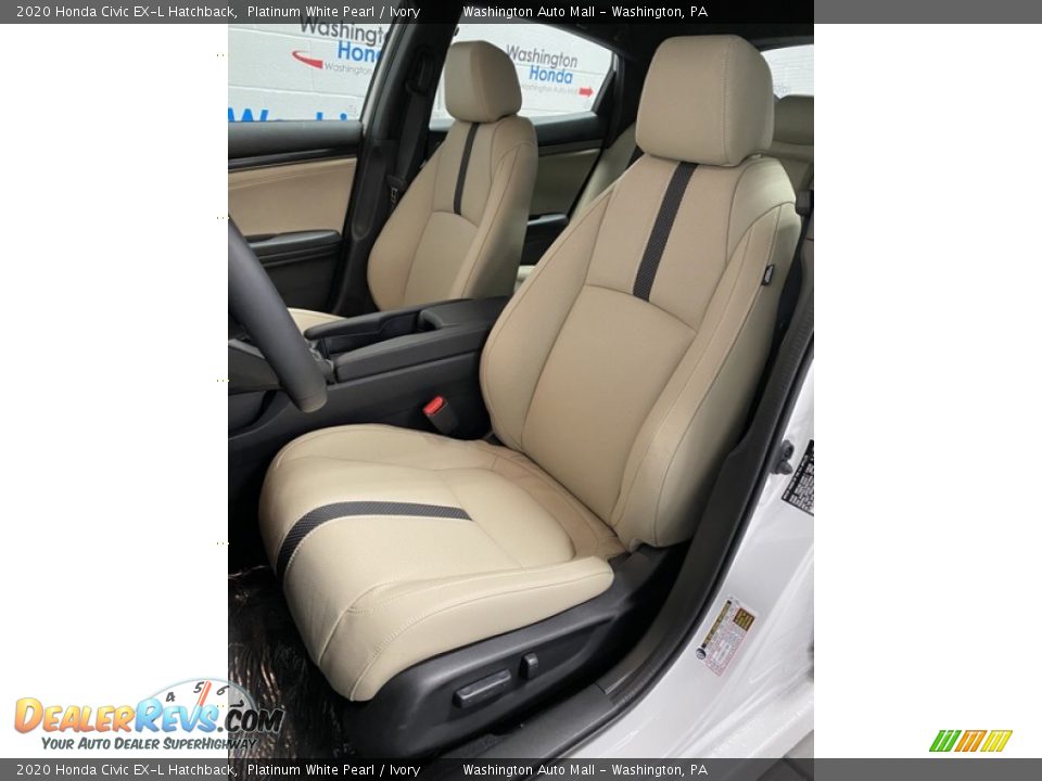 2020 Honda Civic EX-L Hatchback Platinum White Pearl / Ivory Photo #14