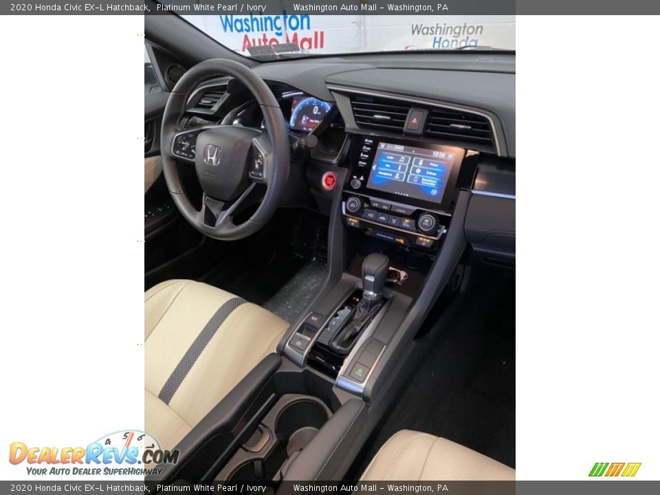 2020 Honda Civic EX-L Hatchback Platinum White Pearl / Ivory Photo #22